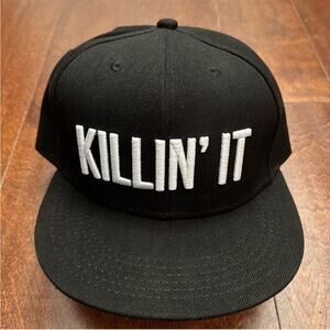 Jeffree Star Black Baseball Cap with White 'KILLIN' IT' Embroidery, NWOT
